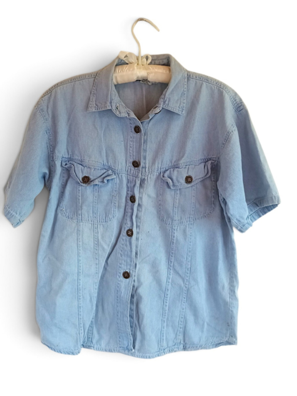 Miramax Light Wash Denim Jean shirt vintage 90s oversized chambray button down
